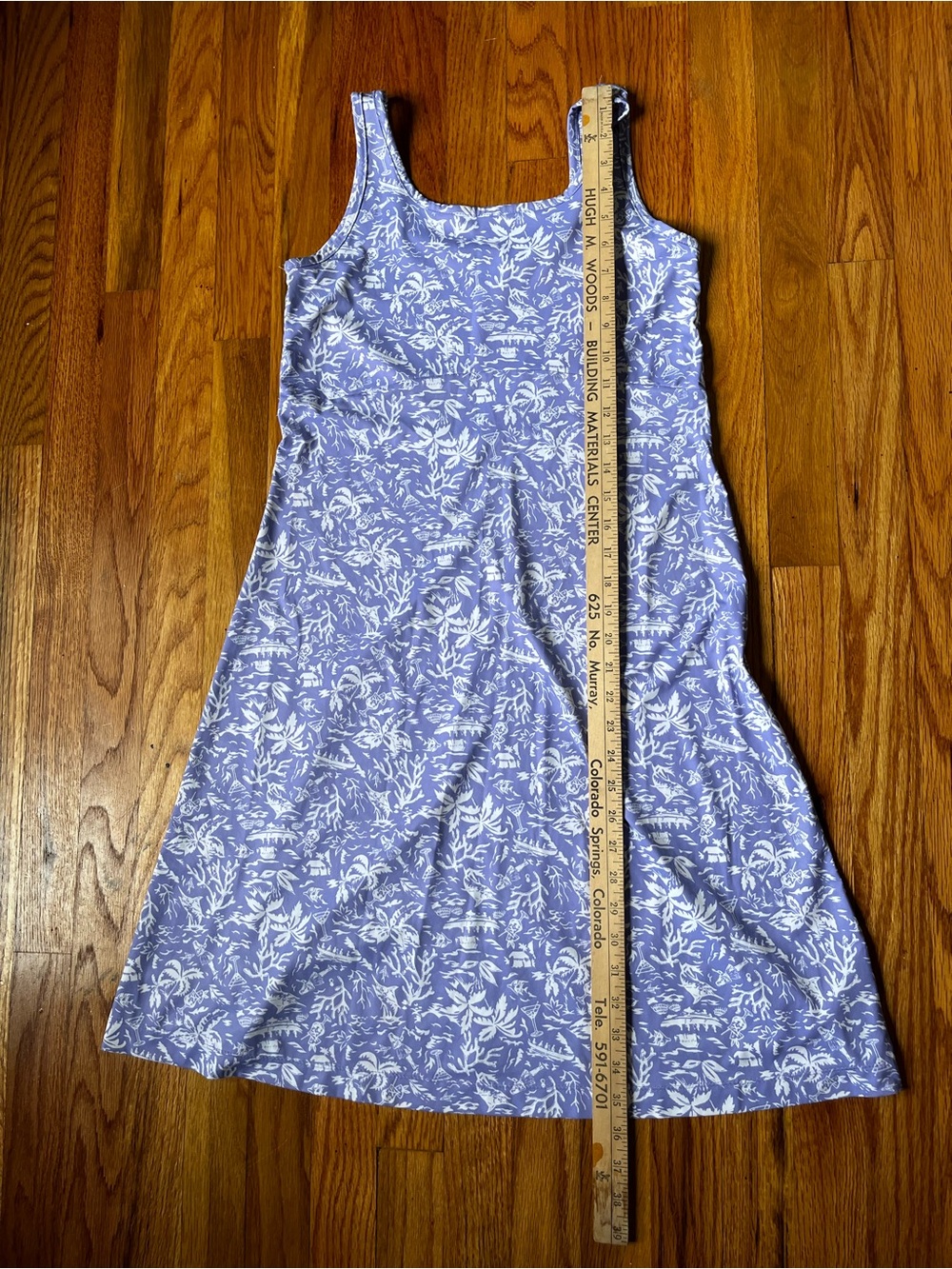 Columbia Lavender Floral Tank Dress with White Print - Picture 4 of 7
